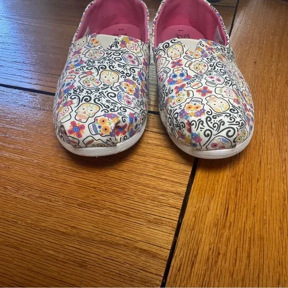 Toms Multicolor Sugar Skull day of the dead print size 8 good condition - Picture 5 of 6